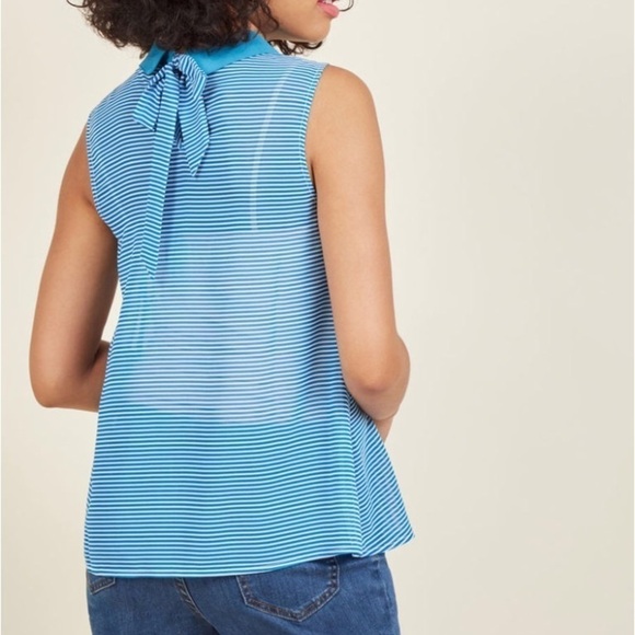 ModCloth Striped Pineapple Embroidered Stripe Top - Picture 2 of 8